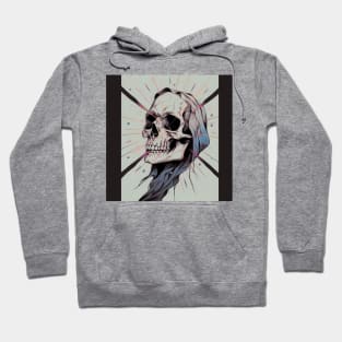 An Ink Illustration of a Skull Hoodie